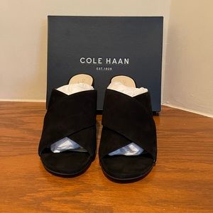 Brand NEW Cole Haan Gabby Sandal in Black Suede - Great Condition